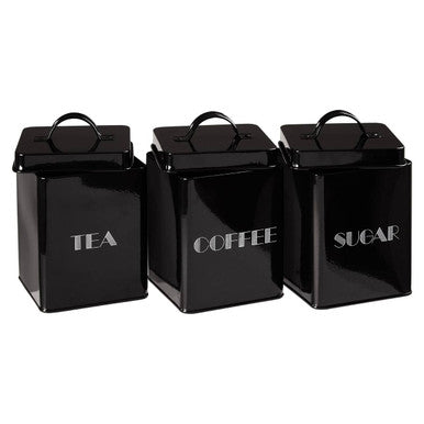 Orsina Easton 5-Piece Black Kitchen Storage Set with Bread Bin