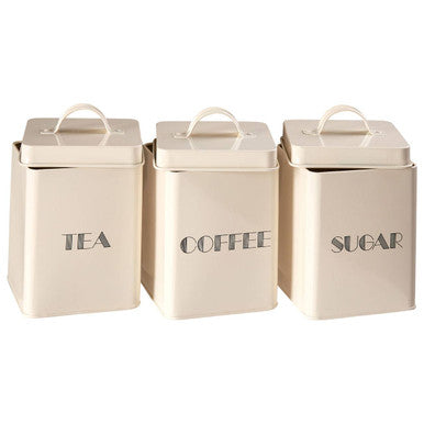 Orsina Easton 5-Piece Cream Kitchen Storage Set | Bread Bin & Canisters