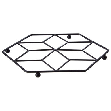 Orsina Vertex Contour Matte Black Trivet – Heat Resistant Kitchen Protector