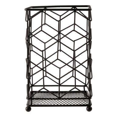Orsina Vertex Contour Utensil Holder – Matte Black Wire Kitchen Caddy
