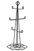Orsina Vertex Contour Mug Tree – Modern Black 6-Hook Kitchen Organizer
