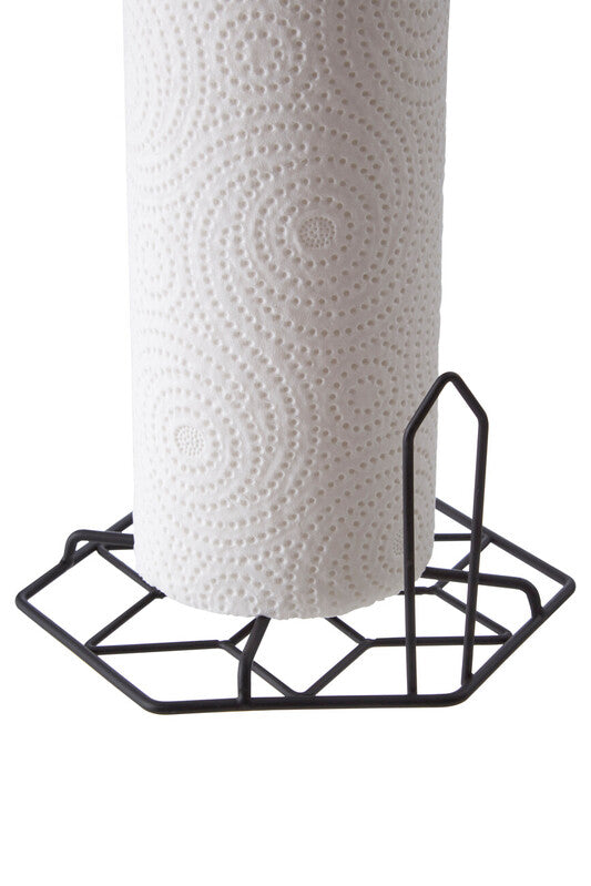 Orsina Vertex Contour Kitchen Roll Holder – Matte Black Paper Towel Stand