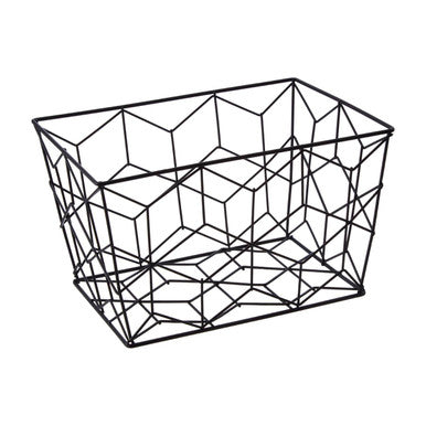 Orsina Vertex Contour Wire Storage Basket – Modern Black Kitchen Organizer