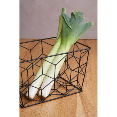 Orsina Vertex Contour Wire Storage Basket – Modern Black Kitchen Organizer