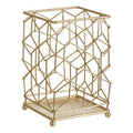 Orsina Vertex Contour Utensil Holder – Matte Gold Geometric Kitchen Organizer