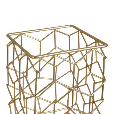 Orsina Vertex Contour Utensil Holder – Matte Gold Geometric Kitchen Organizer