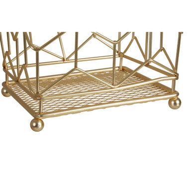 Orsina Vertex Contour Utensil Holder – Matte Gold Geometric Kitchen Organizer