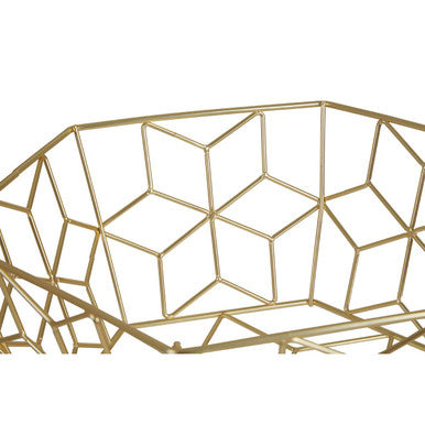 Orsina Vertex Contour Matte Gold Fruit Basket – Wire Kitchen Bowl