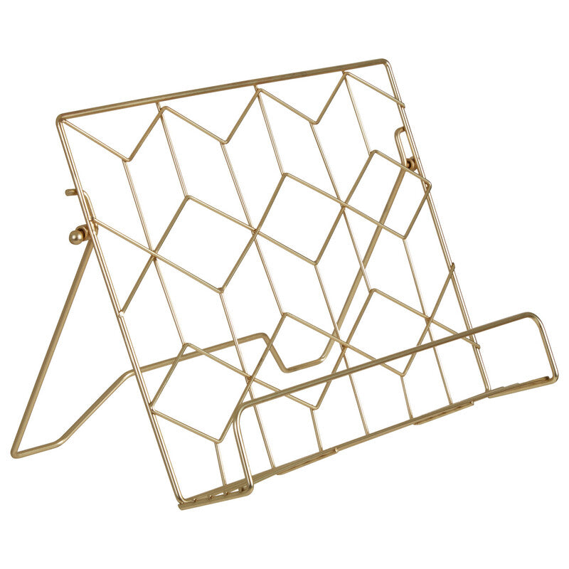 Orsina Vertex Contour Matte Gold Cookbook Stand | Adjustable Metal Holder