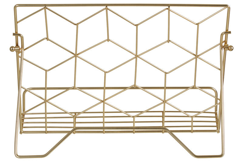 Orsina Vertex Contour Matte Gold Cookbook Stand | Adjustable Metal Holder