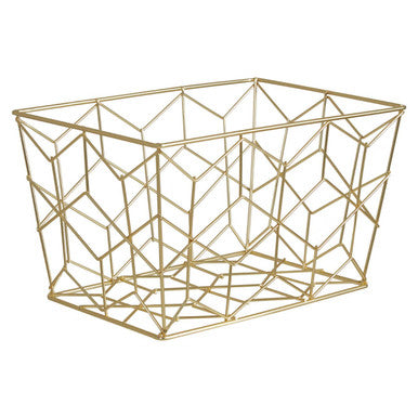 Orsina Vertex Contour Matte Gold Wire Storage Basket – Tapered Metal