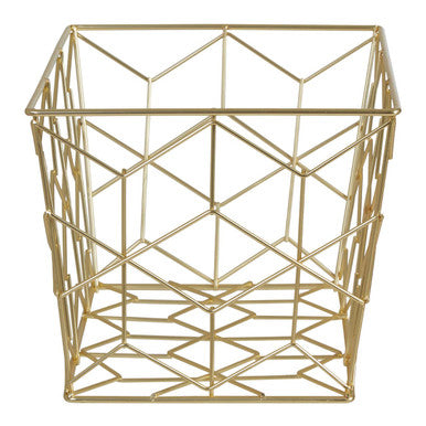 Orsina Vertex Contour Matte Gold Wire Storage Basket – Tapered Metal