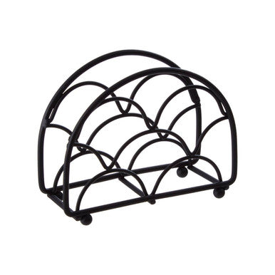 Orsina Vertex Deco Napkin Holder – Matte Black Metal Semicircle