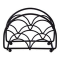 Orsina Vertex Deco Napkin Holder – Matte Black Metal Semicircle