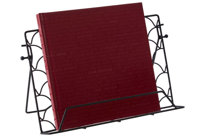 Orsina Vertex Deco Cookbook Stand – Matte Black Metal Tablet Holder