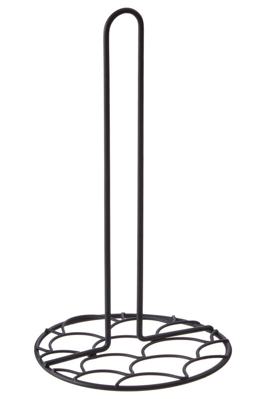 Orsina Vertex Deco Kitchen Roll Holder – Matte Black Metal Wire