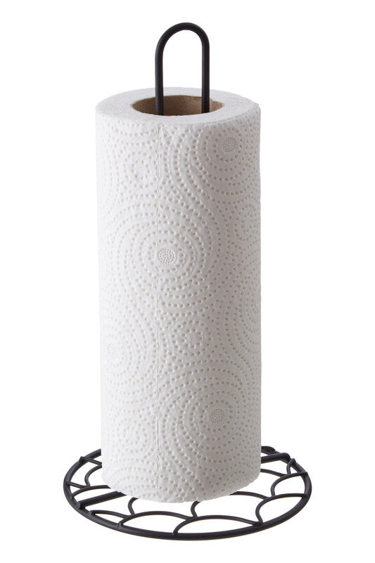 Orsina Vertex Deco Kitchen Roll Holder – Matte Black Metal Wire