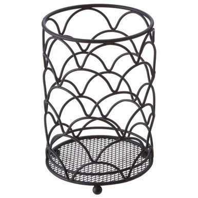 Orsina Vertex Deco Utensil Holder – Matte Black Kitchen Organizer