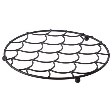Orsina Vertex Deco Wire Trivet – Matte Black Metal Heat Protector