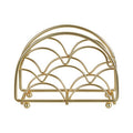 Orsina Vertex Deco Matte Gold Napkin Holder – Metal Semicircle Frame