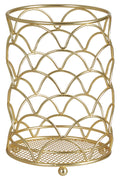 Orsina Vertex Deco Utensil Holder – Matte Gold Iron Kitchen Organizer