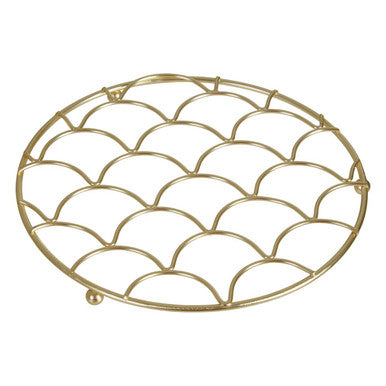 Orsina Vertex Deco Matte Gold Iron Trivet – Art Deco Pot Stand