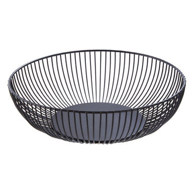 Orsina Emery Matte Black Iron Wire Fruit Bowl – Modern Kitchen Decor