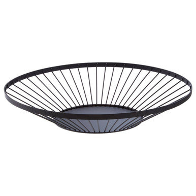 Orsina Emery Matte Black Iron Fruit Basket with Flat Base