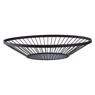Orsina Emery Matte Black Iron Fruit Basket with Flat Base