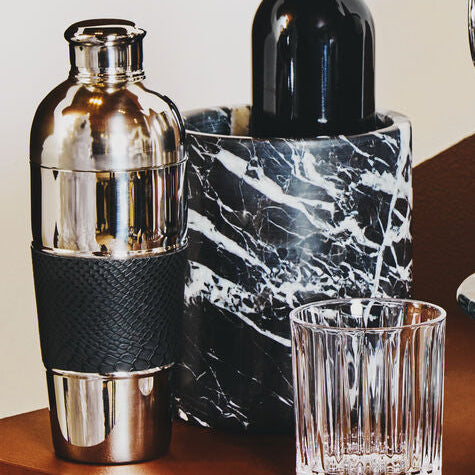 Orsina Silver Finish Cocktail Shaker – Stainless Mixology Tool with Grip