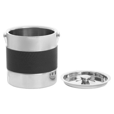 Orsina Mixology Stainless Steel Ice Bucket with Tongs – Silver & Black