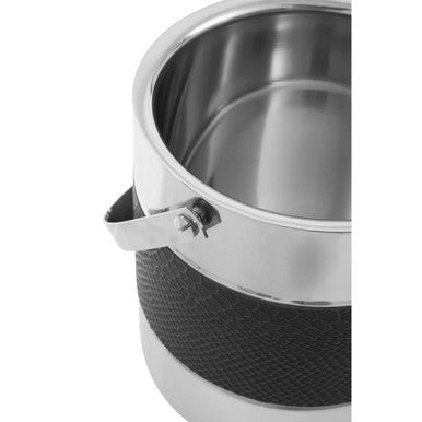 Orsina Mixology Stainless Steel Ice Bucket with Tongs – Silver & Black