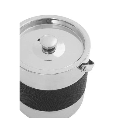 Orsina Mixology Stainless Steel Ice Bucket with Tongs – Silver & Black