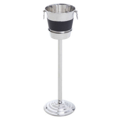Orsina Mixology Champagne and Wine Bucket with Stand | Silver & Black