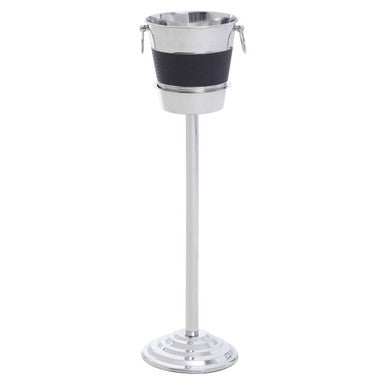 Orsina Mixology Champagne and Wine Bucket with Stand | Silver & Black