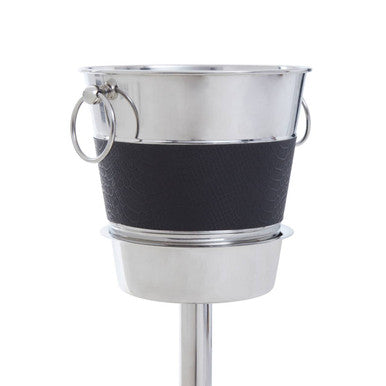 Orsina Mixology Champagne and Wine Bucket with Stand | Silver & Black