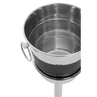 Orsina Mixology Champagne and Wine Bucket with Stand | Silver & Black