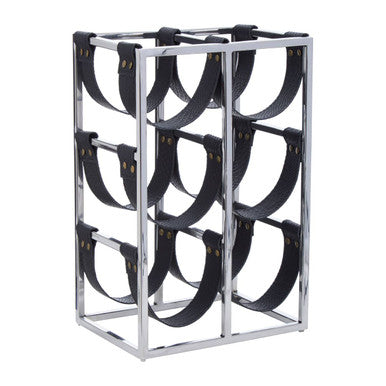 Orsina Mixology Six Bottle Wine Rack – Silver Stainless Steel Sling