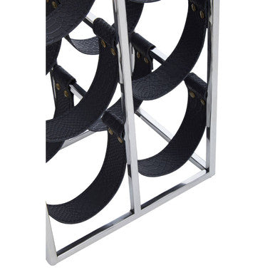 Orsina Mixology Six Bottle Wine Rack – Silver Stainless Steel Sling