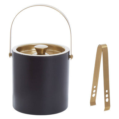 Orsina Mixology Ice Bucket – Matte Black & Gold Stainless Steel