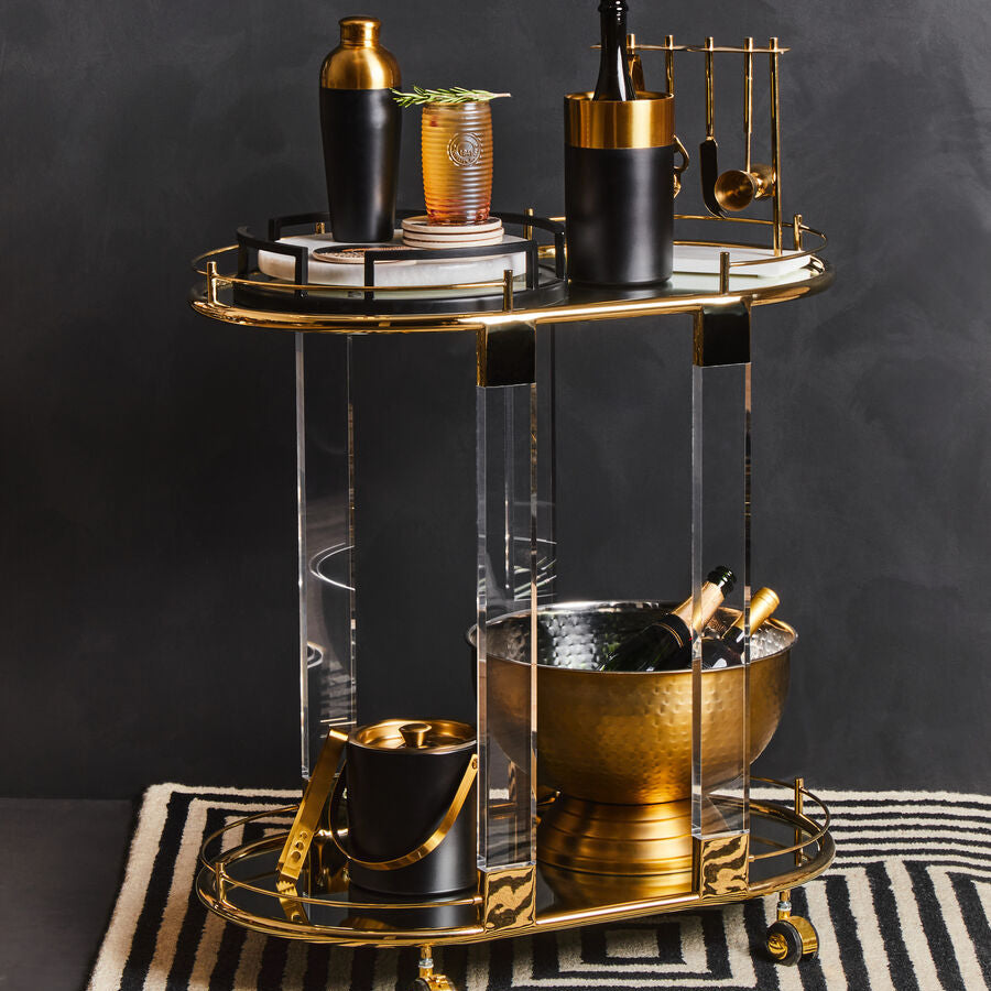Orsina Mixology Ice Bucket – Matte Black & Gold Stainless Steel