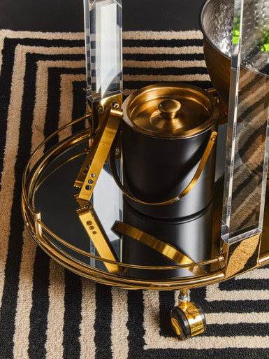 Orsina Mixology Ice Bucket – Matte Black & Gold Stainless Steel