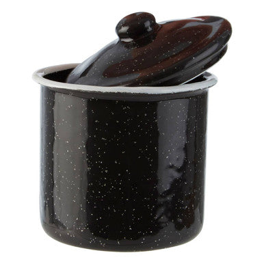Orsina Hygge Small Black Canister | Modern Enamel Kitchen Storage Jar