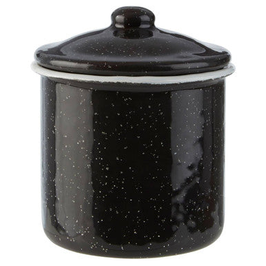 Orsina Hygge Small Black Canister | Modern Enamel Kitchen Storage Jar