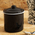 Orsina Hygge Small Black Canister | Modern Enamel Kitchen Storage Jar