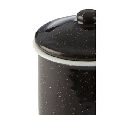 Orsina Hygge Small Black Canister | Modern Enamel Kitchen Storage Jar