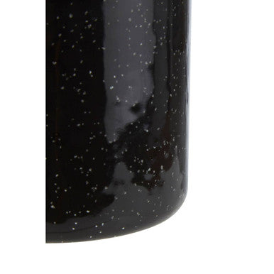 Orsina Hygge Small Black Canister | Modern Enamel Kitchen Storage Jar