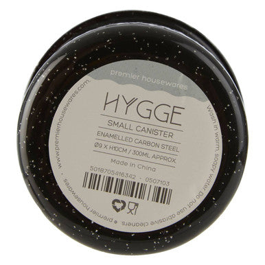Orsina Hygge Small Black Canister | Modern Enamel Kitchen Storage Jar