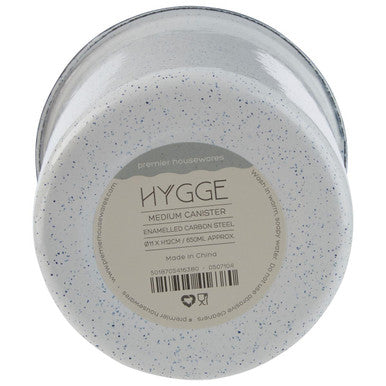 Orsina Hygge Medium Enamel Kitchen Canister – White & Black Motif