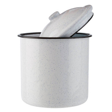 Orsina Hygge Large Food Canister – White Enamel Kitchen Storage Jar